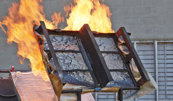 Fire testing Frontier FR products