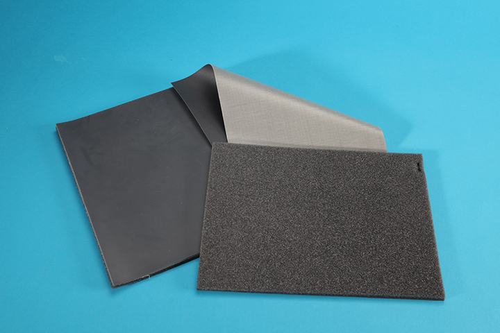 Color samples of Durasonic Aero materials in shades of gray
