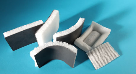 Samples of the noise reduction sound barrier material
